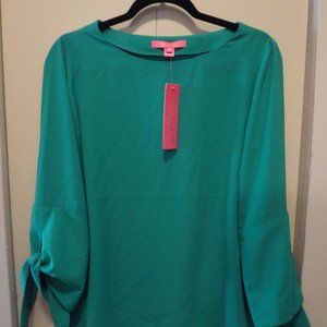 NWT Lily Pulitzer Green Blouse Top Medium